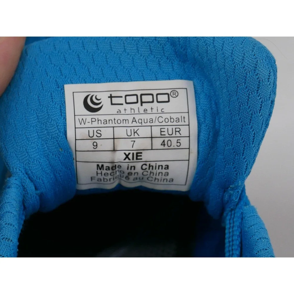 Topo Athletic W-Phantom Running Shoes Aqua Cobalt Blue ZipFoam Women's Size 9